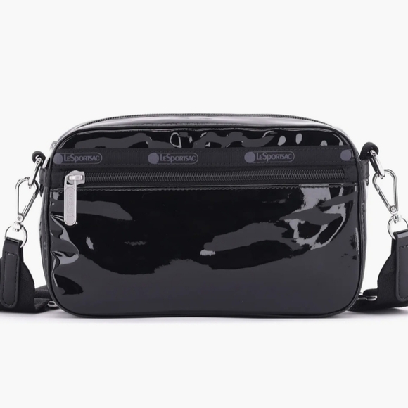 Lesportsac Handbags - NWT LeSportsac Deluxe Mini Duffle Bag Black Opal Patent Crossbody